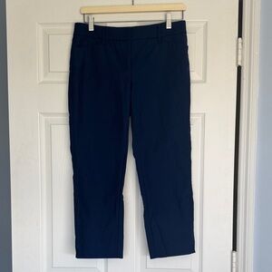 White House Black Market Navy Cropped Straight-Leg Pants